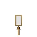 Montour Line Stanchion Post Top Sign Frame 7x11" V Satin Brass, LINE FORMS HERE HDSF-711-V-SB-LINEFORMSHERE